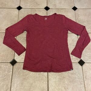 Horny Toad EUC Marley Tee long Sleeve Scoop/V-neck Pink Shirt Size small